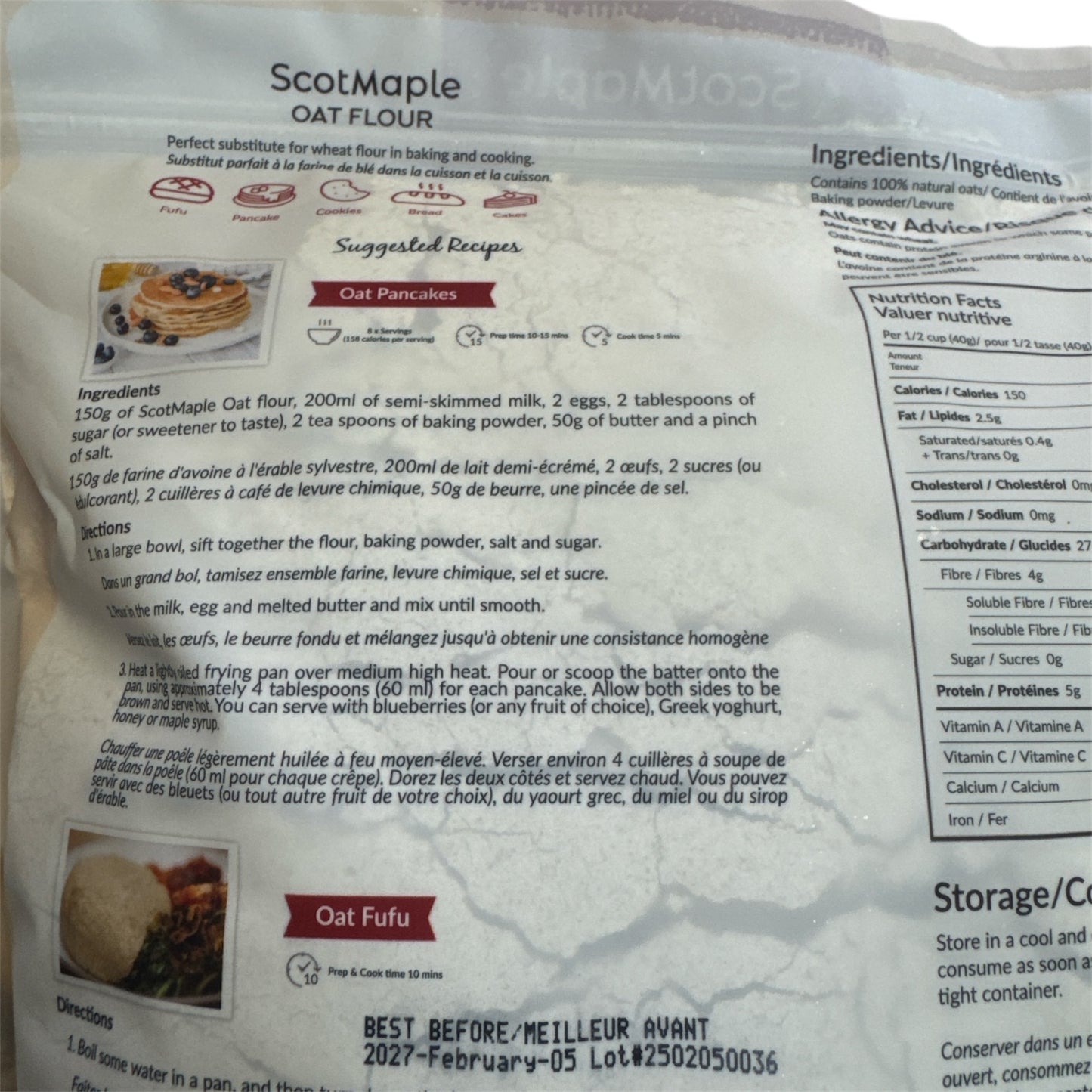 ScotMaple Oat Flour -3kg