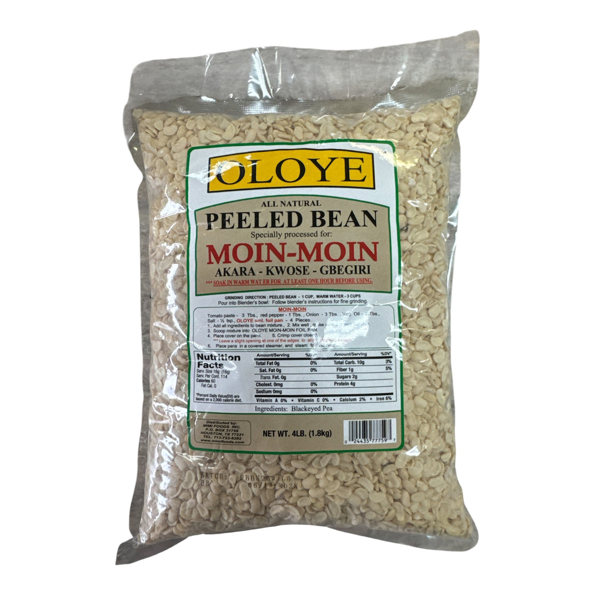 Oloye Peeled Beans - 4lb