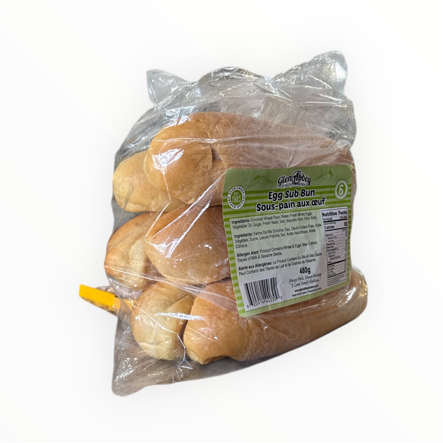 Glen Abbey Egg Sub Bun - 480g