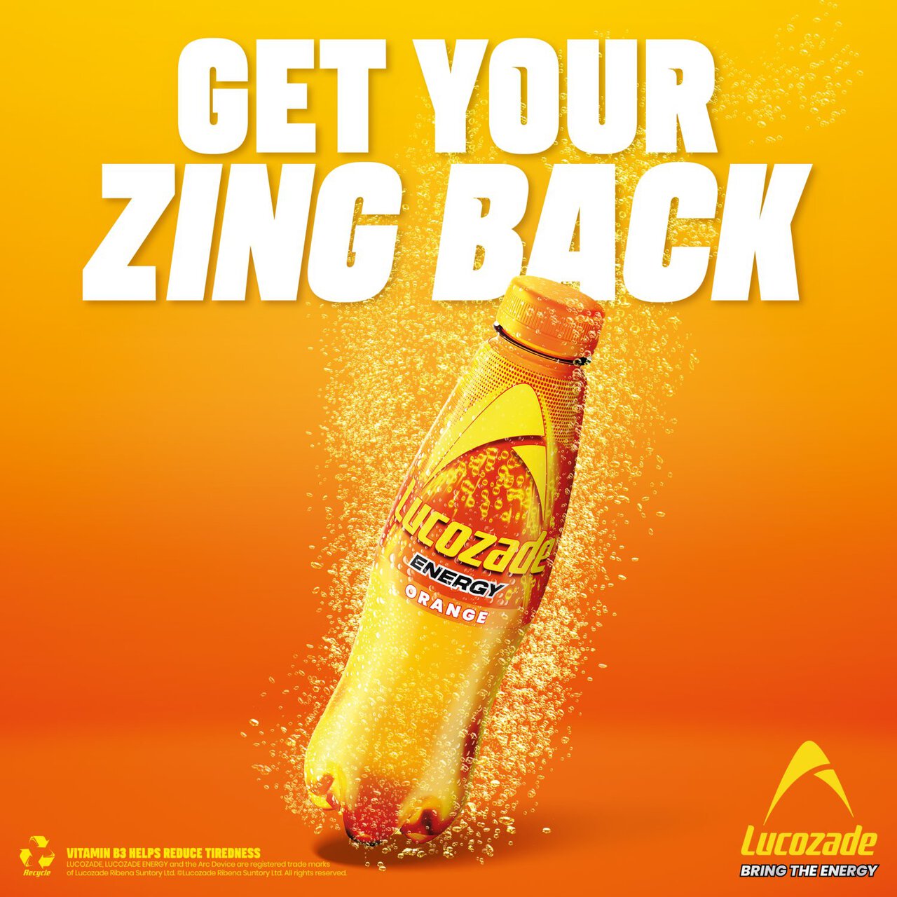 Lucozade Energy Drink Orange - 380ml